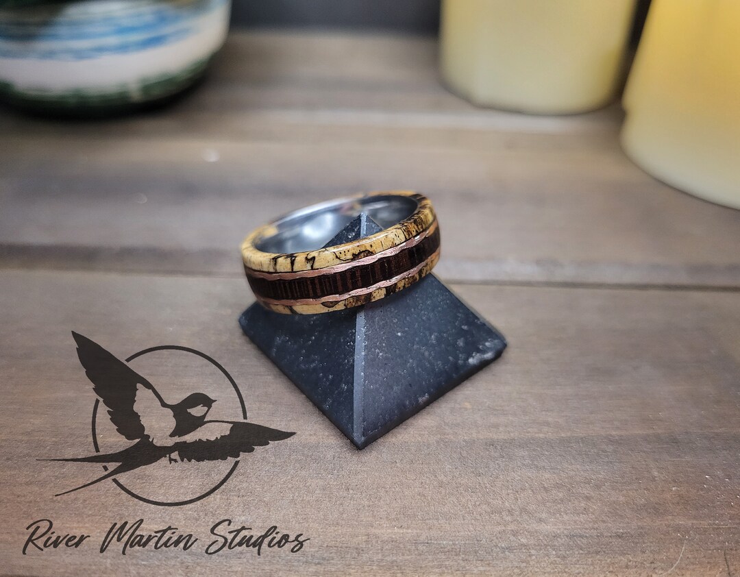 Wenge and Spalted Tamarind Wedding Ring, Wooden Ring, Wooden Wedding Ring, Wood Wedding Band, Wood Ring, men's wood ring MakerPlace by Michaels
